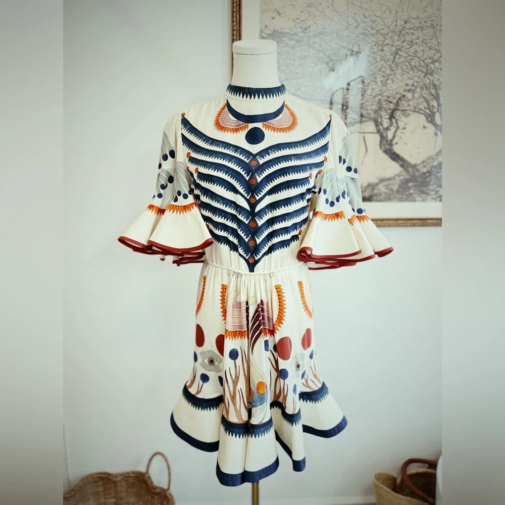 ✨ CHLOE spring summer 2018 painted silk dress